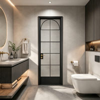 Cloison en verre étroite en alliage de titane et de magnésium avec vitrage de sécurité pour appartement locatif, salle de bain et projet de rénovation de cuisine