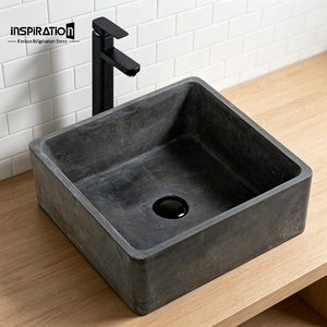 <span class=keywords><strong>Lavabo</strong></span> in cemento di design salvaspazio con <span class=keywords><strong>scarico</strong></span> <span class=keywords><strong>a</strong></span> scomparsa per piccoli bagni o progetti di design per bagni degli ospiti - Product Image 1