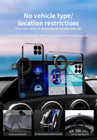 Support de téléphone pour voiture avec logo personnalisé en gros, fixation magnétique pliable adhésive, conception d'image e-commerce, expédition rapide