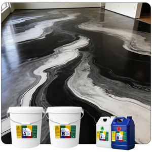 Resina Epossidica Liquida Trasparente <span class=keywords><strong>Bicomponente</strong></span> AB Autolivellante ad Alta Lucentezza per Rivestimenti di <span class=keywords><strong>Pavimenti</strong></span> 3D Metallici - Product Image 1