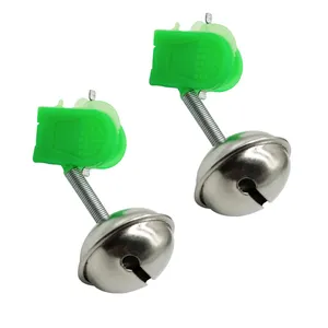 Cheap Manufacture Finely Processed Silver Fishing Rod bells Green Plastic Clip Bite Alarms Carp Fishing