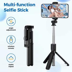 Trépied perche à selfie R1S avec lumière d'appoint, design pliable, support de téléphone portable sans fil pour télécommande - Portable - Product Image 4