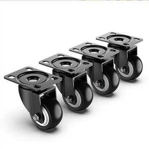 Juego de 4 ruedas giratorias para muebles con freno Ruedas de poliuretano PU Ruedas resistentes Ruedas giratorias de 2" - Product Image 3