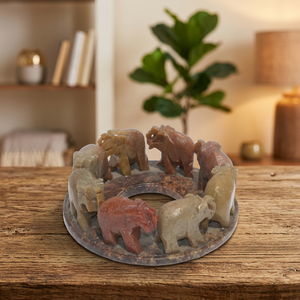 Soap Stone <b>Elephants</b> Shaped Decorative Object - Product Image 1