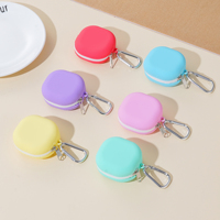 Mini sac cosmétique DIY en silicone avec fermeture éclair, porte-clés tendance pour monnaie et étuis à cosmétiques