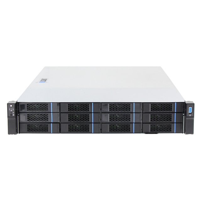 2U Server Chassis Power Supply Computer Network Attached Storage for Cloud Storage Security Monitoring with 12GB MINI HD SGPIO