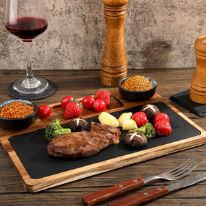Plateau à fromage écologique en pierre naturelle et bois d'acacia, plateau alimentaire, <span class=keywords><strong>assiette</strong></span> à steak, vaisselle pour le camping, gravé, directement de l'usine - Product Image 5