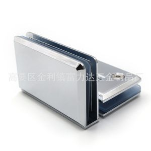 Stainless Steel 90 Degree Double Leaf Glass <b>Door</b> Hinge For Shower Enclosure Frameless Minimalist Design - Product Image 1