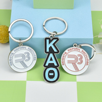 Llavero Personalizado con Logotipo, Chapado en Plata, Forma Redonda de Letra, Texto de Marca, Promocional para Negocios, Llaveros de Metal con Esmalte Suave