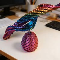 Juguetes de Huevo de Cristal Flexibles Impresos en 3D Vashine, Huevo de Dragón Deformable para Aliviar el Estrés, Figuras Decorativas para el Hogar Impresas en 3D