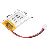 Baterai Polimer 3.7v 2P Bentuk Kompak Isi Ulang 702030 702032 702035 450 490mah 900mah dengan NTC+Konektor Bersertifikasi UL FCC CE
