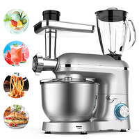 Robot culinaire multifonctionnel planétaire pour usage domestique : mixeur électrique, hachoir à viande, batteur à pâte avec structure de table
