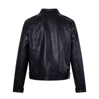 Veste en cuir PU rétro pour homme, style urbain, avec fermeture éclair, coupe ample, col à revers, motif cœur, décontractée, vintage, pour l'extérieur, style hip-hop
