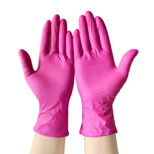 Guanti in Nitrile 4mil per Forniture Mediche, Esame Infermieristico, 100pz/scatola, Rosso Rosa, Senza Polvere, Monouso per Medici - Product Image 1