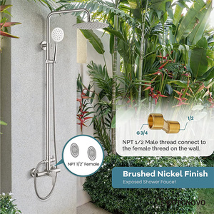 Juego de Ducha Bingtao de Acero Inoxidable SUS304, Ducha de Lluvia Montada en la Pared, Grifo Superior para Baño - Product Image 2