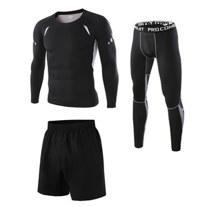 Completo Sportivo da <span class=keywords><strong>Uomo</strong></span> 3 Pezzi: Maglia, Pantaloni e Pantaloncini Traspiranti ad Asciugatura Rapida per <span class=keywords><strong>Fitness</strong></span> e Corsa - Product Image 6