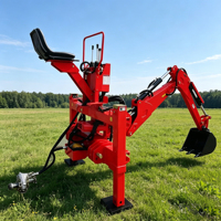Équipement agricole BH260, pelle rétrocaveuse tractable à déplacement latéral pour le creusement de fossés et de fondations