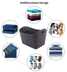 <strong>Large</strong> Rectangle Felt Handmade Eco-Friendly Storage <strong>Basket</strong> with Two Recessed Grips for Home Use As Fireplace Firewood <strong>Log</strong> <strong>Baskets</strong> - Product Image 5