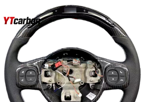 YTcarbon para <span class=keywords><strong>Fiat</strong></span> 500 500L Sport Auto Parts accesorios de Interior de coche modificar estilo de carreras <span class=keywords><strong>volante</strong></span> de fibra de carbono Real personalizado - Product Image 4