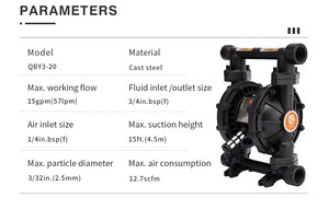 Godo QBY3-<span class=keywords><strong>20G</strong></span> 3/4 ''khí nén bơm màng đúc ngành công nghiệp dệt nước thải chuyển không khí hoạt động bơm - Product Image 5