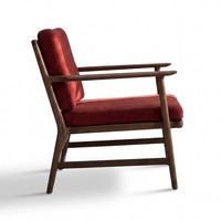 Fauteuil de salon moderne et confortable Hank Brown avec pieds en bois pour salon, bureau à domicile, villa, appartement