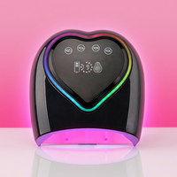 Lampe à ongles UV-LED hybride Pro Cure 98W en forme de cœur blanc avec double lumière rouge, machine à vernis gel, utilisation domestique, rechargeable, logo personnalisé