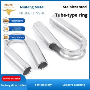 304 Edelstahlrohr-Hülse, Hühnerherzring, Stahlseil, Hochleistungs-Schutzhülse, U-förmig, breite Öffnung, rostfrei - Product Image 5