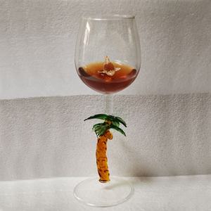 吹きガラスのワインカップ ムラーノガラスの動物の置物 ロングステムクラフト ゴブレットカップ ダイニングルーム サロン バー オフィス ホームデコレーション用 - Product Image 1