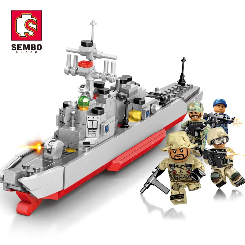 Sembo Block 207113-207116 515 Stück Survival Warfare Soldier Series-Zerstörer Modell Ziegel Militärische Bausteine Sets Boy Toys