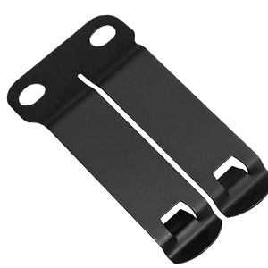 Clip de <span class=keywords><strong>ceinture</strong></span> monobloc JH-Mech pour étui de holster, fixation durable à double trou, gris mat foncé, en acier - Product Image 1