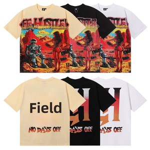 T-shirt a maniche corte unisex stile retrò con stampa auto sportiva e scritta, vestibilità ampia, per il commercio all'ingrosso transfrontaliero - Product Image 2