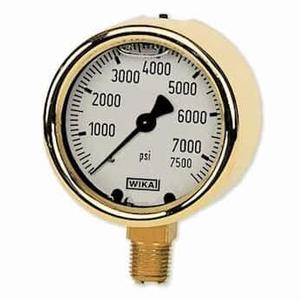 Manómetro Analógico Wika de 4 Pulgadas, 30 pulgadas de agua a presión, 100 psi, Latón Forjado, Uso Industrial - Product Image 1