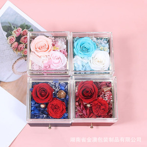 Set Regalo di Fiori Preservati con Collana, Rosa Naturale Conservata in Scatola di Gioielli, Nuove Tendenze - Product Image 2