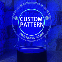 Lampe de nuit LED créative 3D personnalisée avec styles de clubs de football, à brancher, avec capteur