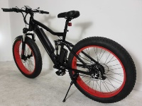 Vélo électrique à pneus larges de 26 pouces, cadre en aluminium, 7 vitesses, moteur à moyeu arrière sans balais 500W haute vitesse, batterie lithium 48V 10.4Ah, suspension intégrale