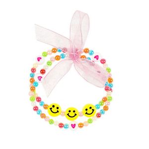 Pulseras para niños, joyería ostentosa para niñas, pulsera de cuentas verdes y rosas, joyería fina de plástico, Pulsera con lazo bonito para niños - Product Image 6