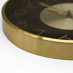 Oturma odası için 12 inç moda lüks Metal saatler özel klasik yuvarlak Modern basit sessiz altın duvar saat ev dekoru
