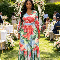 Robe midi décontractée Miyaki de haute qualité, élégante, de style plissé, à imprimé floral, colorée, grande taille, pour femmes