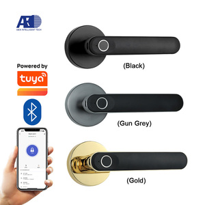 AIEN à prix d'usine en alliage <span class=keywords><strong>de</strong></span> zinc empreinte digitale TUYA Bluetooth WiFi télé<span class=keywords><strong>commande</strong></span> intérieure porte en bois serrure intelligente avec poignée - Product Image 1