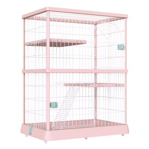 Nouvelle vente chaude de maisons pour animaux de compagnie en acier inoxydable de haute qualité couleur vive trois couches grande maison pour animaux de compagnie <span class=keywords><strong>Cage</strong></span> intérieure pour chat - Product Image 3