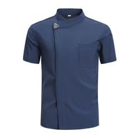 Veste de chef en soie tricotée glacée à manches courtes, respirante et rafraîchissante, uniforme de cuisine pour boulanger, pâtissier, hôtel, accessoires de restauration