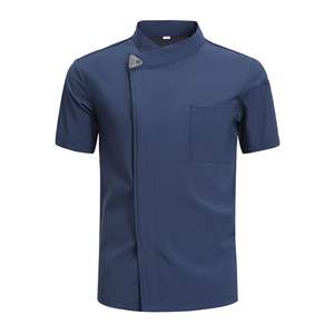 <span class=keywords><strong>Veste</strong></span> de chef en soie tricotée glacée à manches courtes, respirante et rafraîchissante, uniforme de cuisine pour boulanger, pâtissier, hôtel, accessoires de restauration - Product Image 4