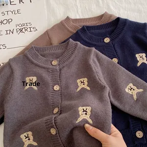 Nouveau <span class=keywords><strong>cardigan</strong></span> tricoté à col rond pour garçons, style coréen, collection printemps 2025 – Veste bébé élégante et mignonne pour l'automne - Product Image 4