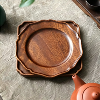 Plat de service en bois massif naturel, idéal pour les aliments, les collations, les fruits et le pain – Vente chaude