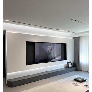 Dernier modèle modulaire de luxe en aluminium Support <span class=keywords><strong>TV</strong></span> <span class=keywords><strong>suspendu</strong></span> Armoire <span class=keywords><strong>TV</strong></span> LED cachée en aluminium sans cadre avec <span class=keywords><strong>TV</strong></span> intégrée - Product Image 1