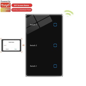 Interruptor de pantalla LED de 2 vías con marco de aluminio sensible al tacto, control por voz con <span class=keywords><strong>altavoz</strong></span> IA, panel de pared <span class=keywords><strong>inteligente</strong></span> ZigBee DIY - Product Image 5