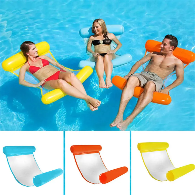 Inflatable Floating Water Hammock Recliner Swimming Mattress Sea Swimming Ring Pool Party Toy Float Bed Water Hammock Lounger