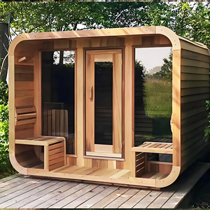 Maison en bois de luxe pour l'extérieur, grande capacité, nouveau design cubique avec chauffage à bois pour jardin, complexe hôtelier et usage domestique - Product Image 2