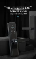 Cerradura de Puerta Digital Inteligente con Huella Dactilar Wifi para Hogar, Eseye OEM, Puerta de Aluminio con Voz, Cámara Inteligente y Protección Contra Grafitis para Seguridad del Hogar