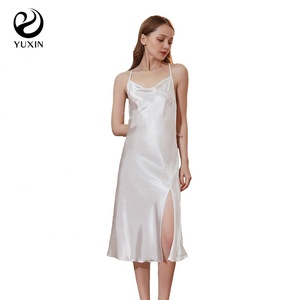 Sleeveless Satin <strong>Long</strong> Dress Knee Length <strong>slip</strong> for Women Nightgown Plus Size Women's Sleepwear - Product Image 1